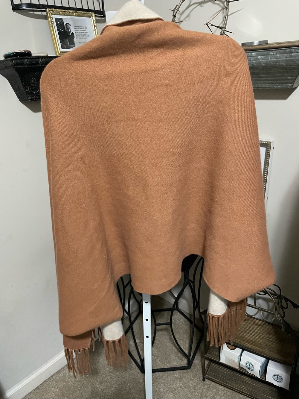 Pretty Persuasions Reversible Camel & Tan Wrap Sweater - Picture 5 of 10